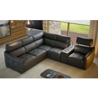 Bydgoskie Meble - DAVOS Narożnik 2,5F-TE-1-Moduł Prime-1RF ele | Funkcja spania PUMA | Fotel z relaxem elektryczny